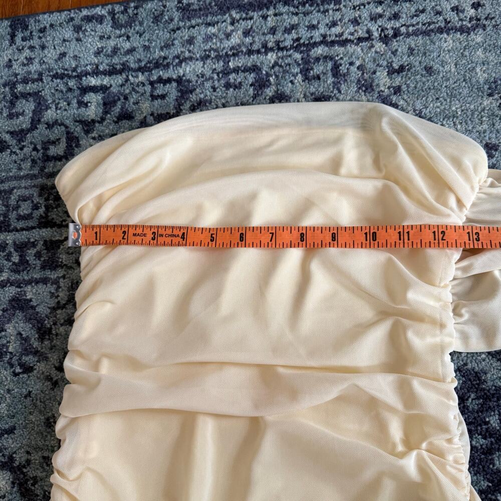 Pepper Mayo Yellow Songbird Maxi Dress Ruched Detail Summer Preppy Formal Prom - Picture 13 of 13